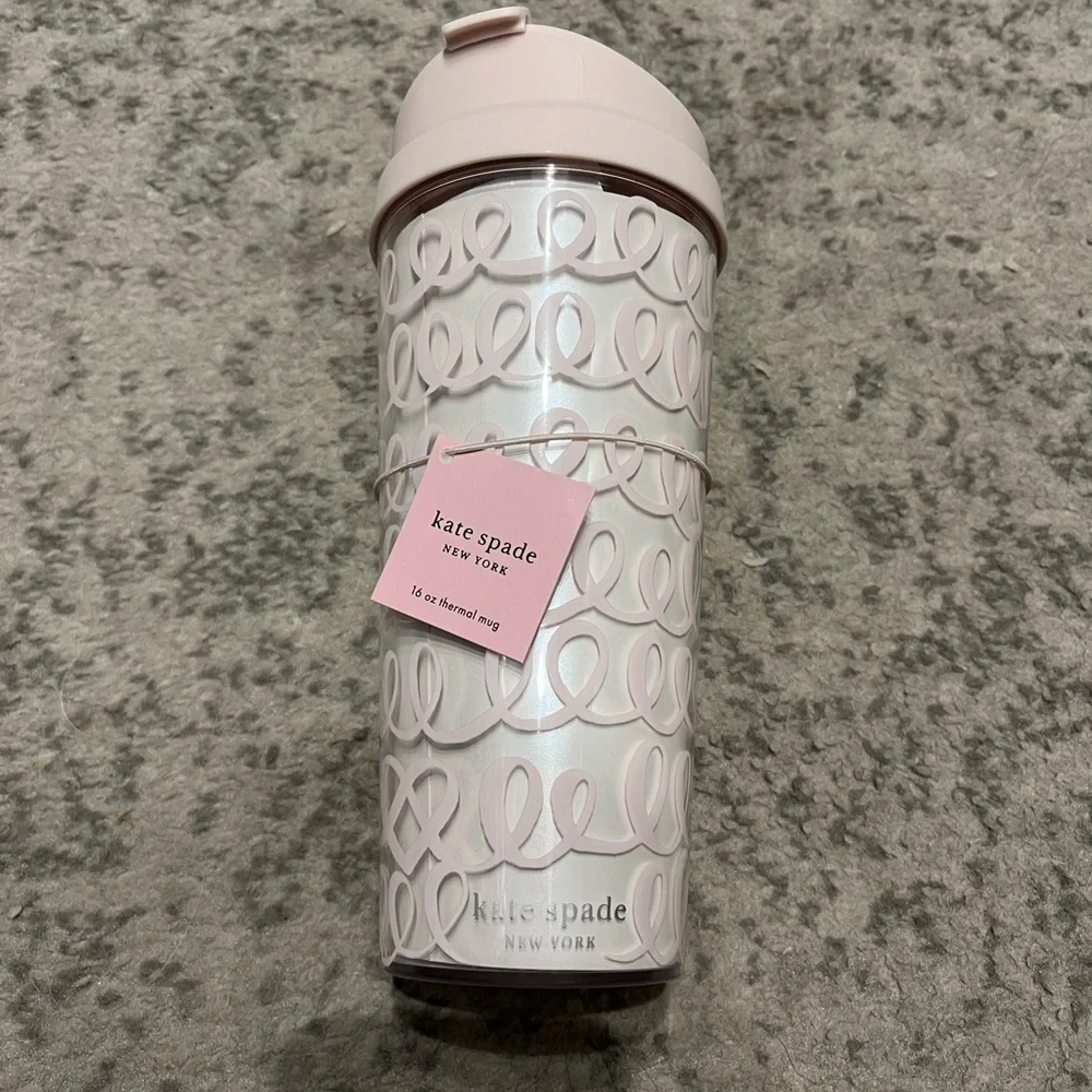 NWT kate spade new york Heart Knot Thermal Travel Mug - Picture 4 of 9